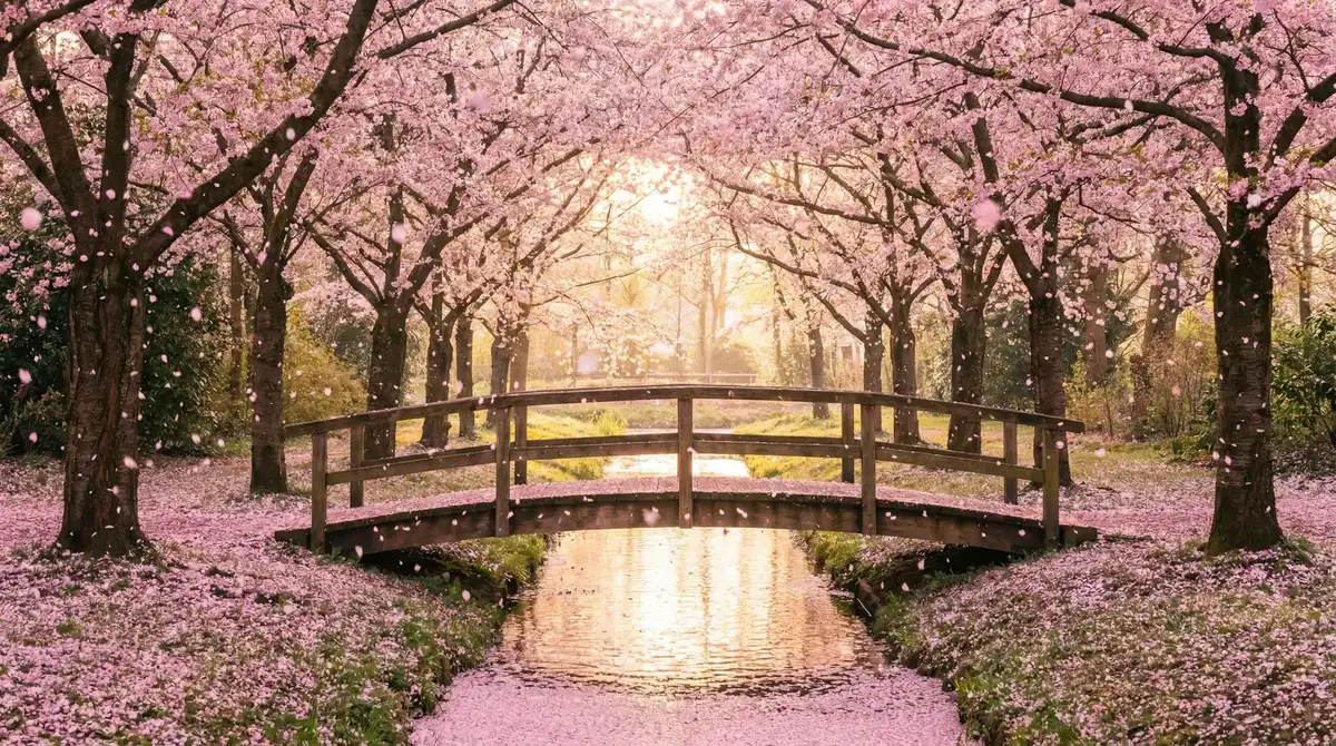 樱花桥畔 - 女厕高清 唯美风景
